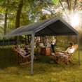 thumbnail image 6 of Abba Patio 10x20 ft Carport Replacement Canopy Top Cover, Grey - Outdoor Cars Shelter (Frame Not Included), 6 of 10