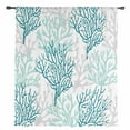 thumbnail image 2 of Teal Grey Coral Coastal Semi Sheer Curtains Drapes for Living Room, Bedroom, French Doors Window 84 Inches Long, Summer Beach Seaside Nautical Rod Pocket Chiffon Curtain Drapery Voile Drape Panel, 2 of 6