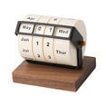 thumbnail image 3 of yotijay Rotary Perpetual Desk Calendar Standing Calendar Reusable Tabletop Ornament for Dark Brown, 3 of 7