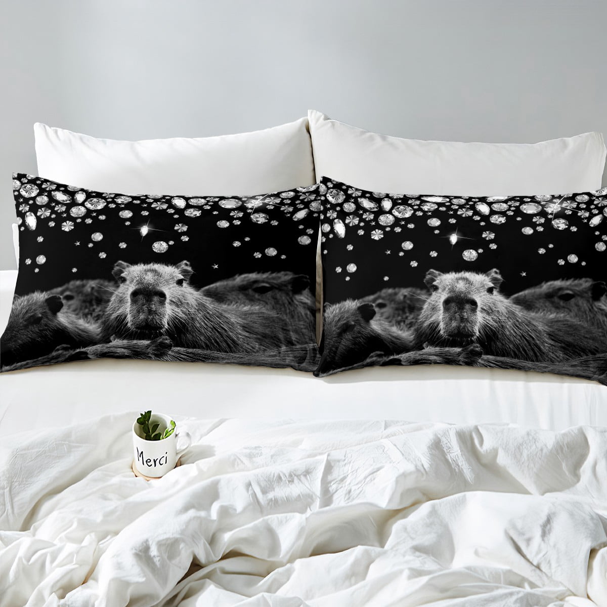 Capybara Parure De Lit Avec Housse De Couette Et 2 Taies D'oreiller