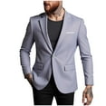 thumbnail image 2 of Stamzod Business Casual Jackets for Men Solid Color Long Sleeve Suit Coat for Wedding Party Dress Work Blazers Jacket for Men Gray C XXL, 2 of 4