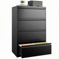 thumbnail image 1 of Silkight 4 Drawer Lateral File Cabinets with Lock, Metal Filing Cabinet for Home Office, Wide Steel Storage Cabinet Commercial Drawer Cabinets for Legal/Letter/A4 Size Files Assembly Required, 1 of 9