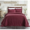 thumbnail image 5 of Superior 3 Piece Aspen Cotton Blend Burgundy Bedspread Set, King, 5 of 9
