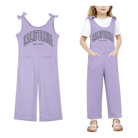 Girls Jumpsuits Overalls Purple Loose Rompers Summer Rompers for Girls Outfits for Girls 9-10 Years Girls Fashion