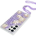 thumbnail image 3 of Compatible with Galaxy S23 Ultra Bling Case Luxury 3D Diamond Crystal Rhinestone Shiny Gemstone Perfume Bottle and Flower Phone Case for Women and Girls Glitter Sparkle Chain Lanyard Strap, 3 of 14