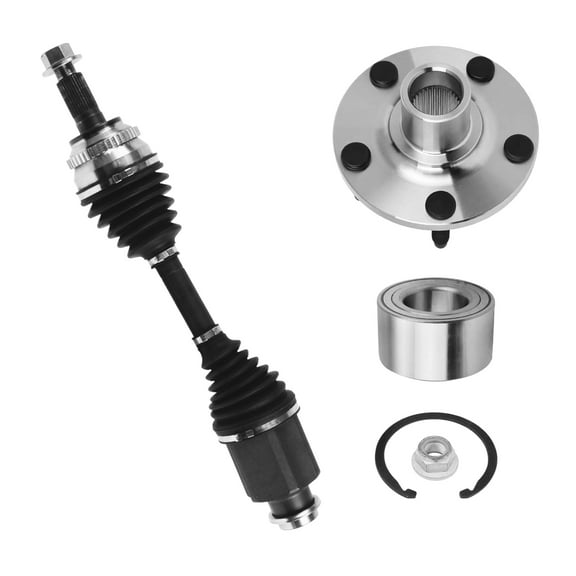AutoShack Front CV Axle Shaft Right   Wheel Hub Bearing Assembly without ABS Replacement for 2011-2013 Ford Edge 2011-2013 Lincoln MKX 2-PC Kit
