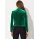 thumbnail image 4 of Chaqueta De Traje De Oficina De Negocios Con Solapa Y 1 Botón De Terciopelo Para Mujer Verde S, 4 of 5
