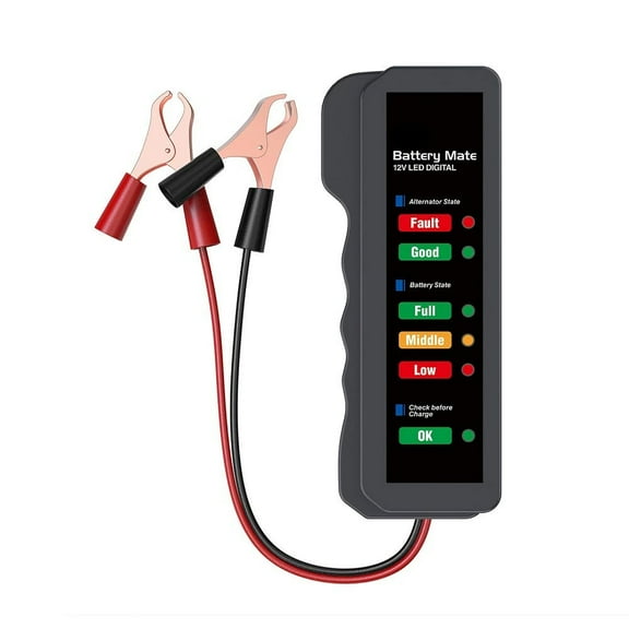 12V car Battery Tester, Alternator Tester Automotive,Battery Checker, Analyzer to Check alternator & Battery Charging System,LED Indication