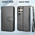 thumbnail image 2 of Galaxy S24 Ultra Case, Takfox Phone Case Wallet for Samsung Galaxy S24 Ultra, PU Leather Credit Card Holder Case [9 Card Slots] Folio Flip Detachable Magnetic Cover Kickstand & Carrying Strap, Black, 2 of 7