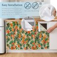 thumbnail image 5 of Orange Green Palm Leaves Cabinet Curtain 32"Wx55"L, Dustproof Pantry Door Curtain with Self Adhesive Tape, Summer Tropical Floral Tall Storage Cover Privacy Drape for Bathroom Kitchen Laundry Room, 5 of 9