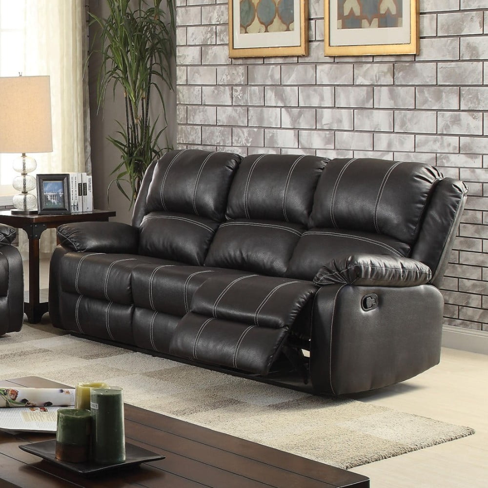 Stylish Polyurethane Sofa Motion Black Pu