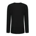 thumbnail image 3 of MAWCLOS Ladies Tee Crew Neck T Shirt Long Sleeve T-shirt Women Loose Tunic Blouse Work Tops Black S, 3 of 5