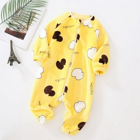 

Clearance Kids Toddler Baby Autumn Winter Flannel Pajamas Jumpsuit Cartoon Print Sleepwear Onesies for Boys Girls Blanket Sleeper