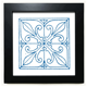 thumbnail image 1 of Azul Talavera estilo Patron decorativo Mesa de pared con marco cuadrado negro, 1 of 4