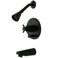 thumbnail image 1 of Kingston Brass KB86950DX Concord Tub & Shower Faucet with Cross Handle, Oil Rubbed Bronze, 1 of 1