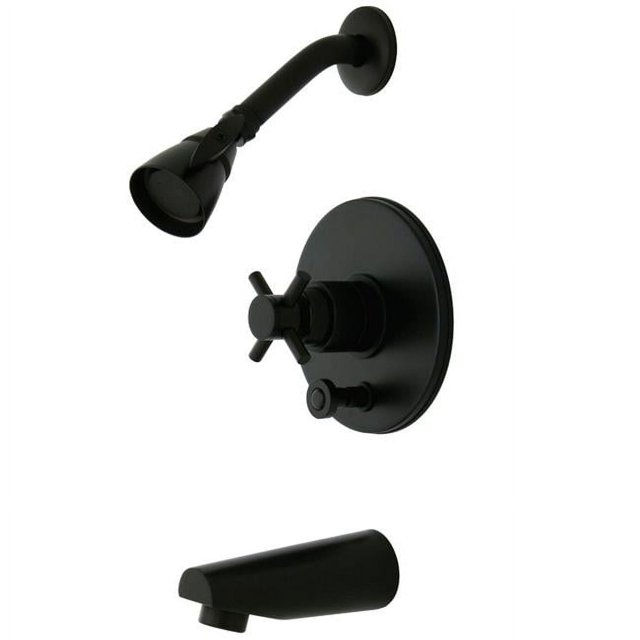 Kingston Brass KB86950DX Concord Tub & Shower Faucet with Cross Handle, Oil Rubbed Bronze