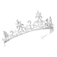 thumbnail image 2 of Bride Haircut Decor Rhinestone Pearl Crown for Wedding 1Pcs Silver Alloy, 2 of 3