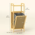 thumbnail image 3 of HOMCOM Bamboo Laundry Cabinet, Hamper Cabinet with Removable Basket Natural, 3 of 10