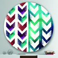 thumbnail image 2 of Designart 'Geometric Pattern of Red And Blue Arrows' Geometric Metal Circle Wall Art - Disc of 36, 2 of 5