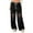 Black, variant on Women's Fleece Wide Leg Elastic Waist Drawstring Loose Christmas Print Pajama Sleep Pants, Black, L