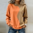 thumbnail image 2 of Womens Crewneck Sweatshirt Colorblock Patchwork Drop Shoulder Loose Sweatshirts Pullover Tops Sping Outfits 2026, 2 of 5