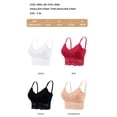 thumbnail image 3 of Gymayou Women Plus Size Lace Bralette Adjustable Spaghetti Straps Longline Tube Top Bra Wireless Floral Lace Camisole Red S, 3 of 5