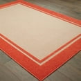 thumbnail image 2 of Oriental Weavers Cayman Indoor/Outdoor Rug - 5594Q - 5'3" x 7'6" - in Sand/ Orange - Classic Border, Multi-Level Pile, Water, Stain and Fade Resistant, Hose Clean, Patio, Outdoor Living Rug, 2 of 3