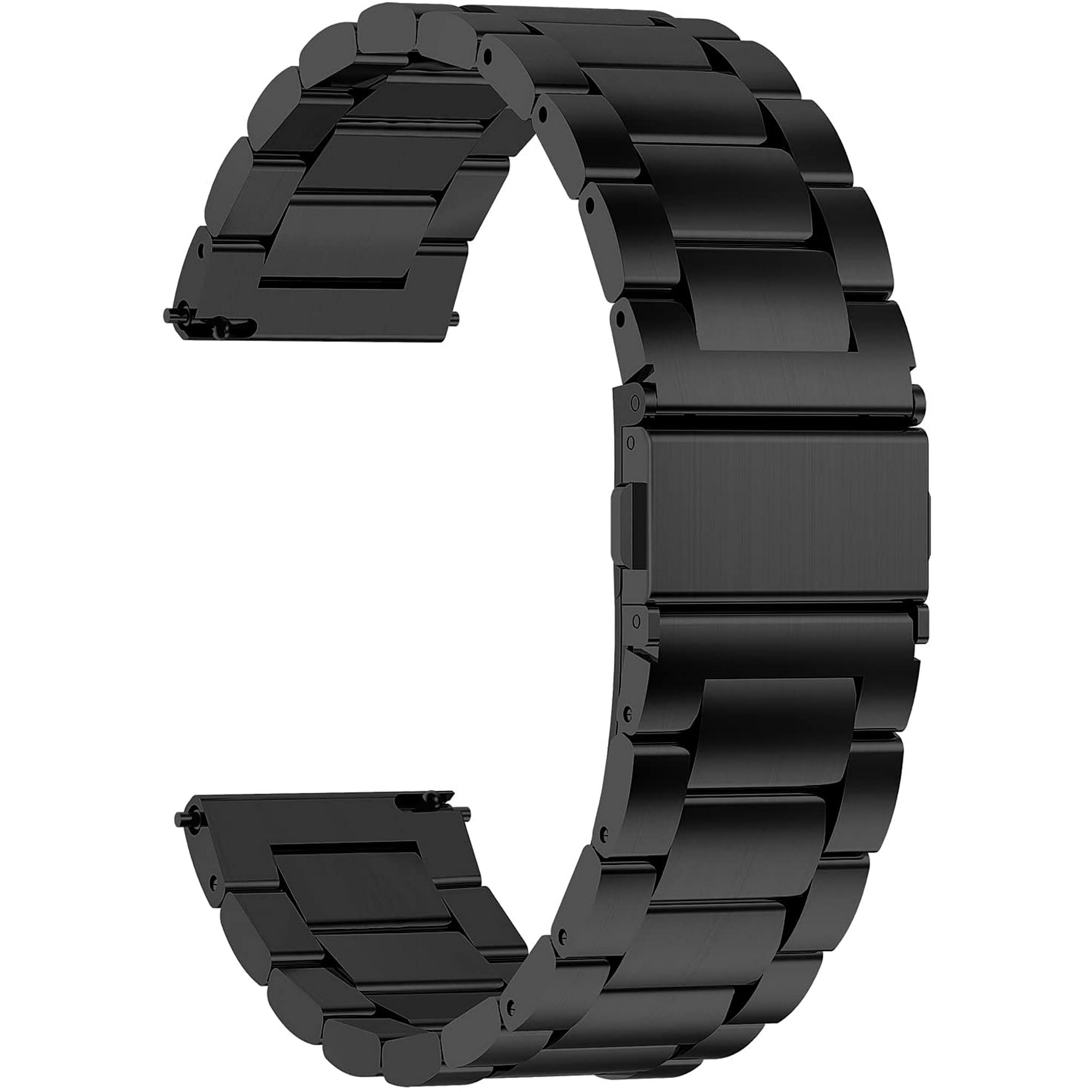 Black stainless watch band best sale