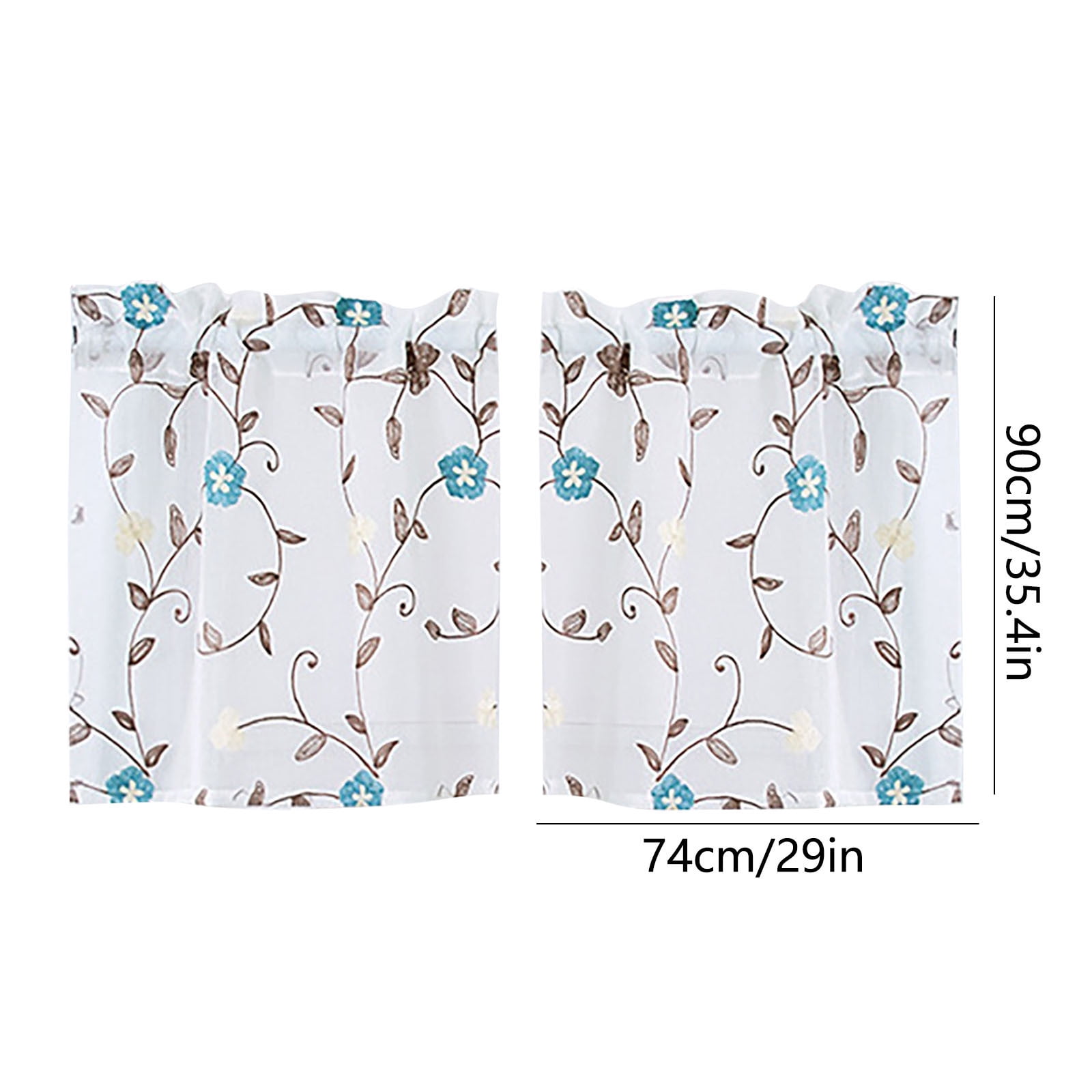 Giyblacko Blackout Curtains Floral Curtains Kitchen Coffee Curtains Bedroom Rod Curtains Lace Short Curtains Lace Curtains 24 X 35 Inch 2 Panels