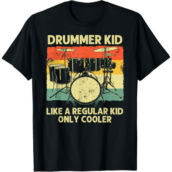Playful Comfort Tee - Drumming Art For Boys Girls Kids Drumline Drum Set Drummer T-Shirt