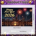 thumbnail image 2 of Fireworks Theme Happy New Year Banner City Night Design 2026 New Year Display Gold Lettering Night Sky Background New Year Backdrop for New Year Eve Party 2026 Celebration Holiday Gathering, 2 of 9