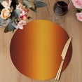 thumbnail image 3 of Burnt Orange Yellow Ombre Round 13 Inch Placemats Set of 8, Modern Art Abstract Aesthetics HeatResistant Non Slip Place Mats for Dining Table, Wipeable Braided Kitchen Table Mats for Housewarming, 3 of 9