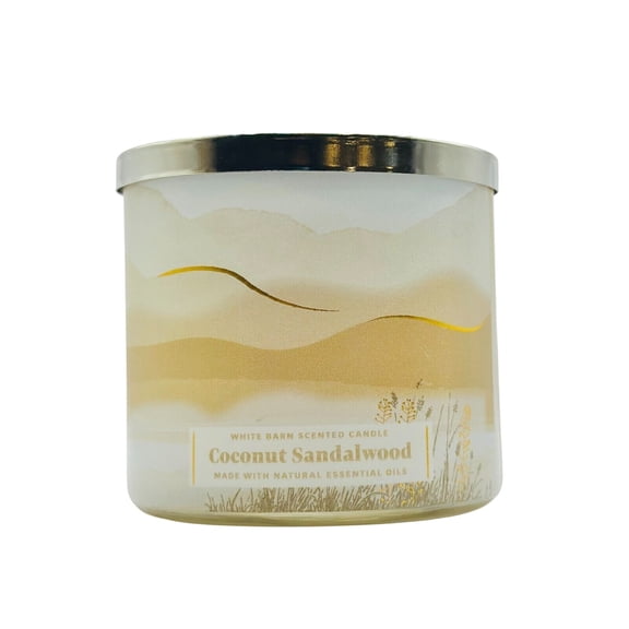 Bath and Body Works Candle - White Barn Coconut Sandalwood 3-Wick Candle with Natural Essential Oils (14.5 Oz / 411 g)