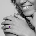 thumbnail image 2 of KIRAN FINE JEWEL Oval Purple Amethyst Cocktail Band Ring Rose Gold Plated 925 Sterling Silver Wedding Women Gemstone Statement Jewelry Gift For Her, 2 of 5