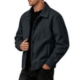 thumbnail image 4 of Zimjoy Corduroy Jacket for Men Button Down Vintage Long Sleeve Shacket Lightweight Relaxed Fit Western Jackets for Casual Fall Winter Navy S, 4 of 9