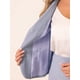 thumbnail image 5 of Conjunto de traje de negocios de 2 piezas para mujer INSPIRE CHIC, chaqueta de blazer de manga corta y falda lápiz L color púrpura claro, 5 of 6