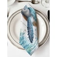 thumbnail image 2 of nqOlkjepod Summer Sea Turtle Blue Cloth Napkins Set of 4 Reusable Dinner Napkins, Coastal Ocean Seaweed Wood Grain Cocktail Napkin Washable Table Napkins for Wedding/Party/Baby Shower 20"x20", 2 of 8