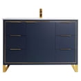 thumbnail image 2 of Fine Fixtures Opulence Collection 48 in. W x 20 in. D x 33 in. H Bathroom Vanity in Navy Blue with White Ceramic Sink - Satin Brass hardware, 2 of 9