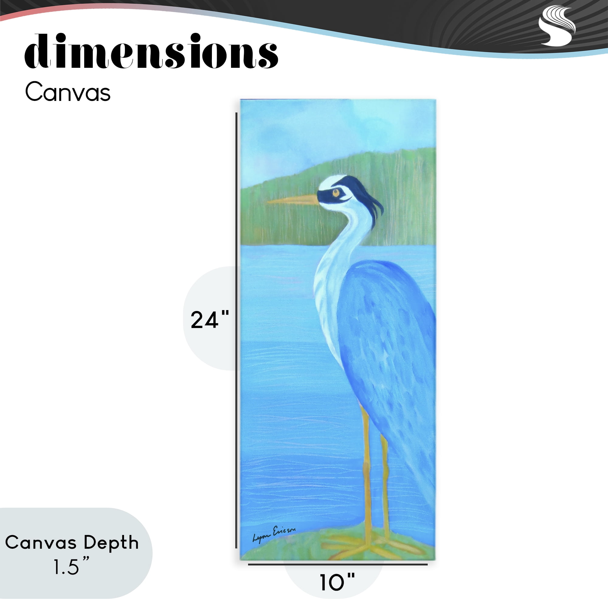 Stupell Industries Great Blue Heron Canvas Wall Art, design by Lynn Ericson Fine Art