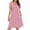 Pink, variant on Diufon Women's Summer Dress Casual Loose V Neck Short Sleeve Dresses Pleated A-Line Sundresses with Pockets