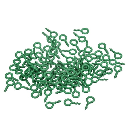 

200 Pack Small Screw Eye Hooks Mini Eyelets Screws 5x10x1.2mm Grass Green