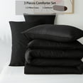 thumbnail image 2 of Davulos Full Comforter Size Black,3 Pieces Modern Lightweight Full Bedding Comforters Sets with Pillowcase Cozy Bed Set for All Season, 2 of 7
