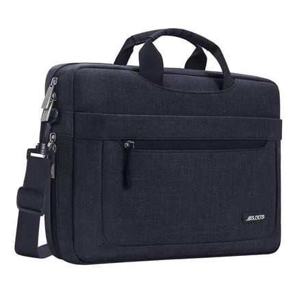 Mosiso 17-17.3 inch Laptop Shoulder Bag for MacBook/Dell/HP/Lenovo/Acer/Asus/Samsung/Sony, Polyester Notebook Messenger Handbag Briefcase Sleeve Case, Black