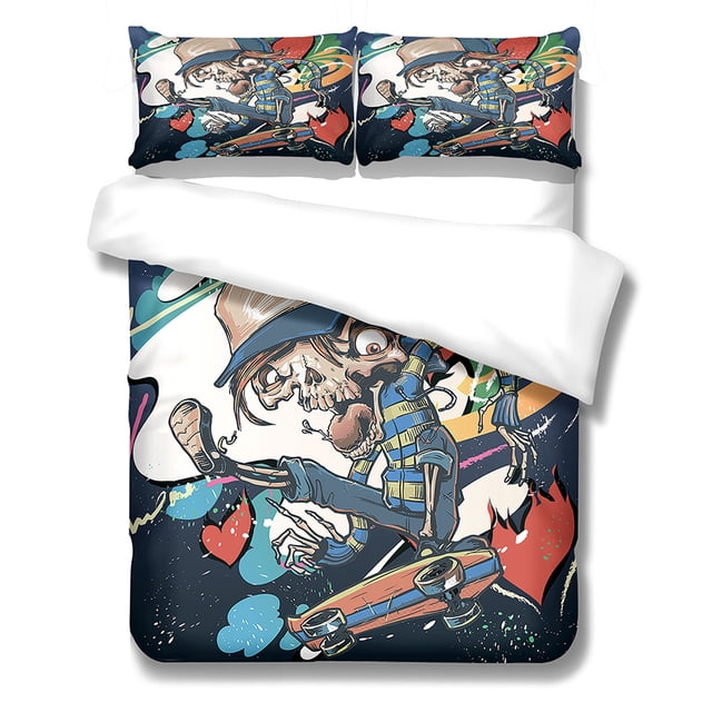 Conjunto de camas Cubierta de Microfibra Edredón con almohada Shams Niños Dibujos animados Tema Deportes Tema Summer Ropa de cama Conjuntos Artículos para el hogar M 3 Piezas kenally HA012073-05
