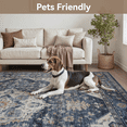 thumbnail image 5 of SIXHOME 6'x9' Area Rug Washable Retro Living Room Bedroom Carpet Soft Floral Distressed Indoor Rug Dark Blue, 5 of 7