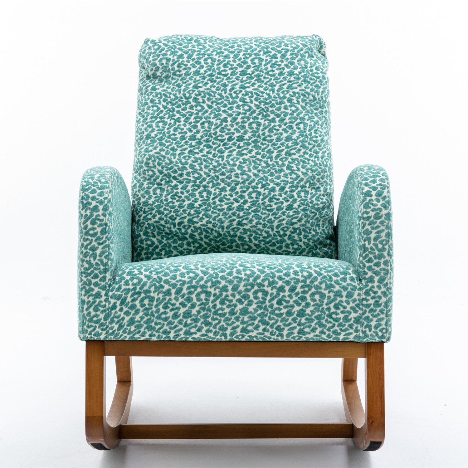 Printed Rocking Chair with Armrest, High Back Rocker Upholstered ...