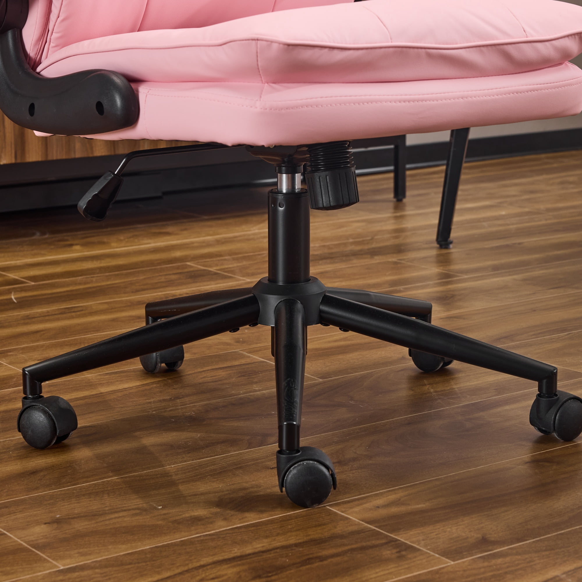 Ktaxon High Back Office Chair – Swivel Desk Chair with Wheels, Adjustable Height & Flip-Up Armrests, Cat Scratch Resistant Fabric Pink
