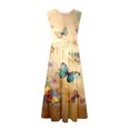 thumbnail image 4 of Viikei Women's Beach Sleeveless Dress,Ladies' Round Neck Sleeveless Mid Calf Double Pocket Printed Dress Multicolor M, 4 of 5