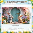thumbnail image 2 of Cute Bunny Easter Banner Colorful Easter Eggs Spring Backdrop Spring Floral Garden Rabbit Display for Easter Party Spring Celebration Photo Backdrop, 2 of 9