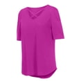 thumbnail image 7 of Women's Criss Cross V Neck Short Sleeve Tunic Summer T Shirts Tops Fashion Casual Loose Fit Tunic Tee Sexy Blouses, 7 of 7